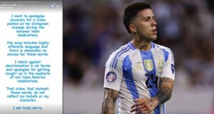 Tras el escándalo por los canticos en los festejos de la Selección, Enzo Fernández pidió disculpas