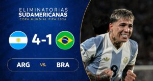Argentina aplastó a Brasil 4-1 en el Monumental por las Eliminatorias